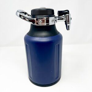 GrowlerWerks uKeg Go Pressurized 64 oz Growler Midnight Blue Stainless Steel